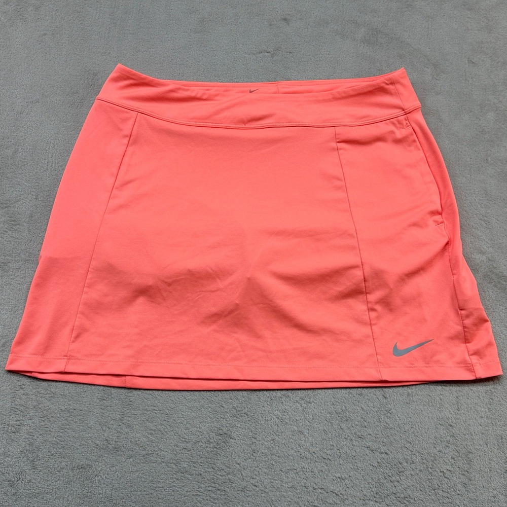Nike Skort Women Large Coral Pink Dri-FIT Active Golf Tennis Athletic Pickleball